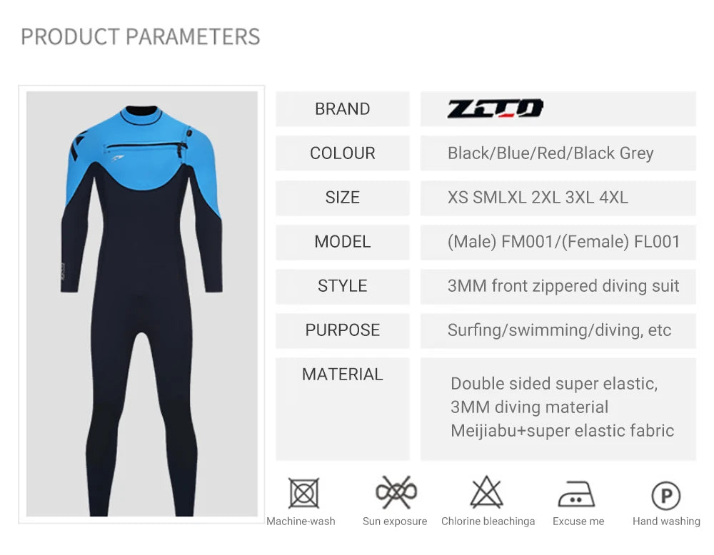 ZECO 3/2MM Neoprene Surf Wetsuit